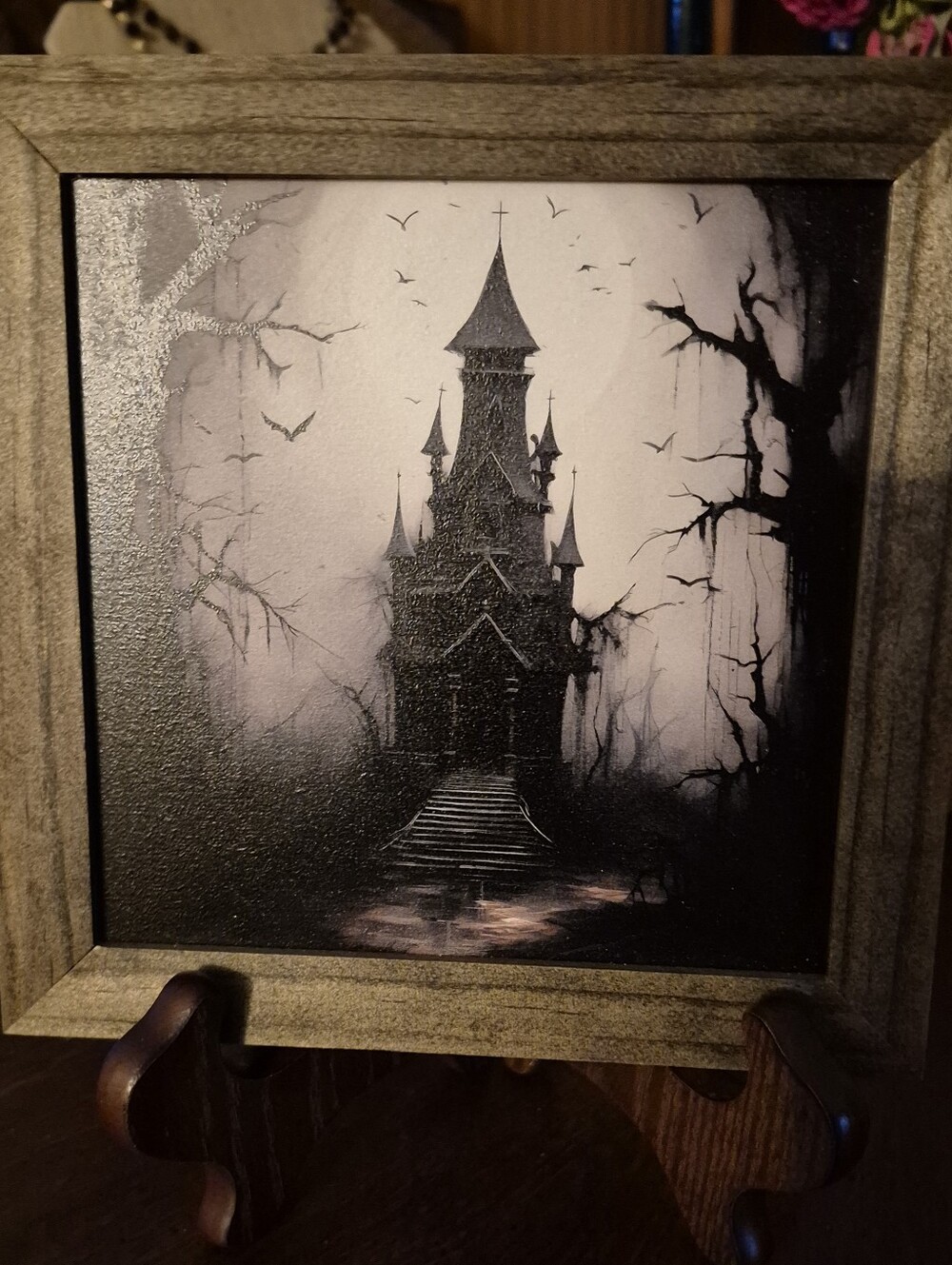 Halloween Haunted House Framed Wall Decor
